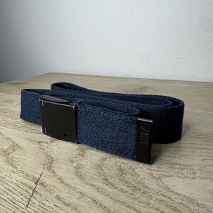 Nike Men's One Size Swoosh Web Belt, Navy 50 inch Cut to Fit